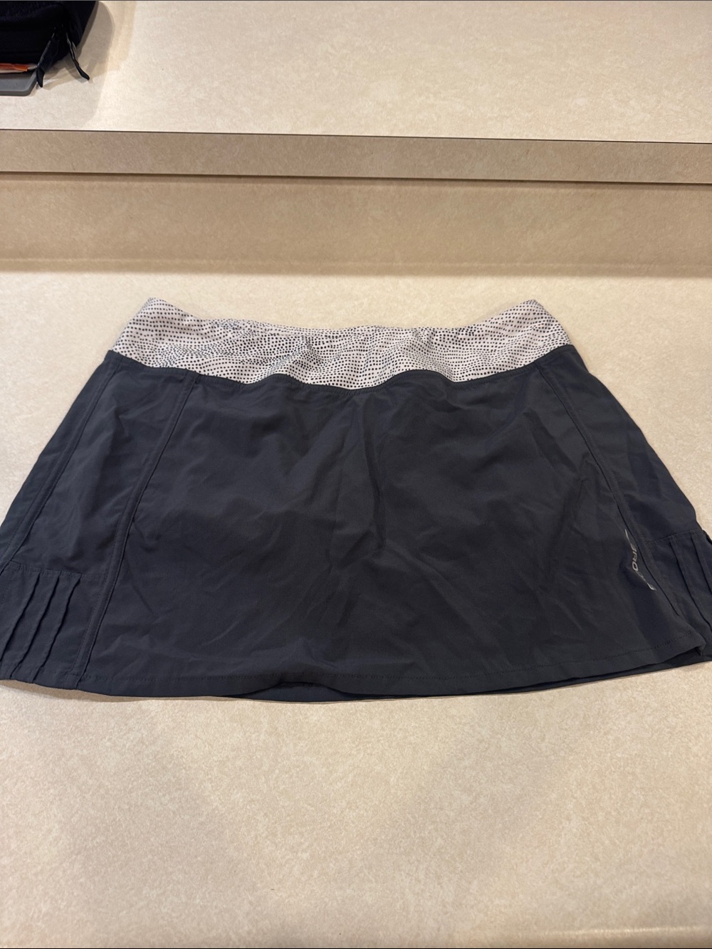 Brooks Black Mini Skirt with Light Patterned Waistband
